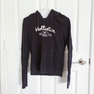 Dark Blue and white Hollister women’s hoodie